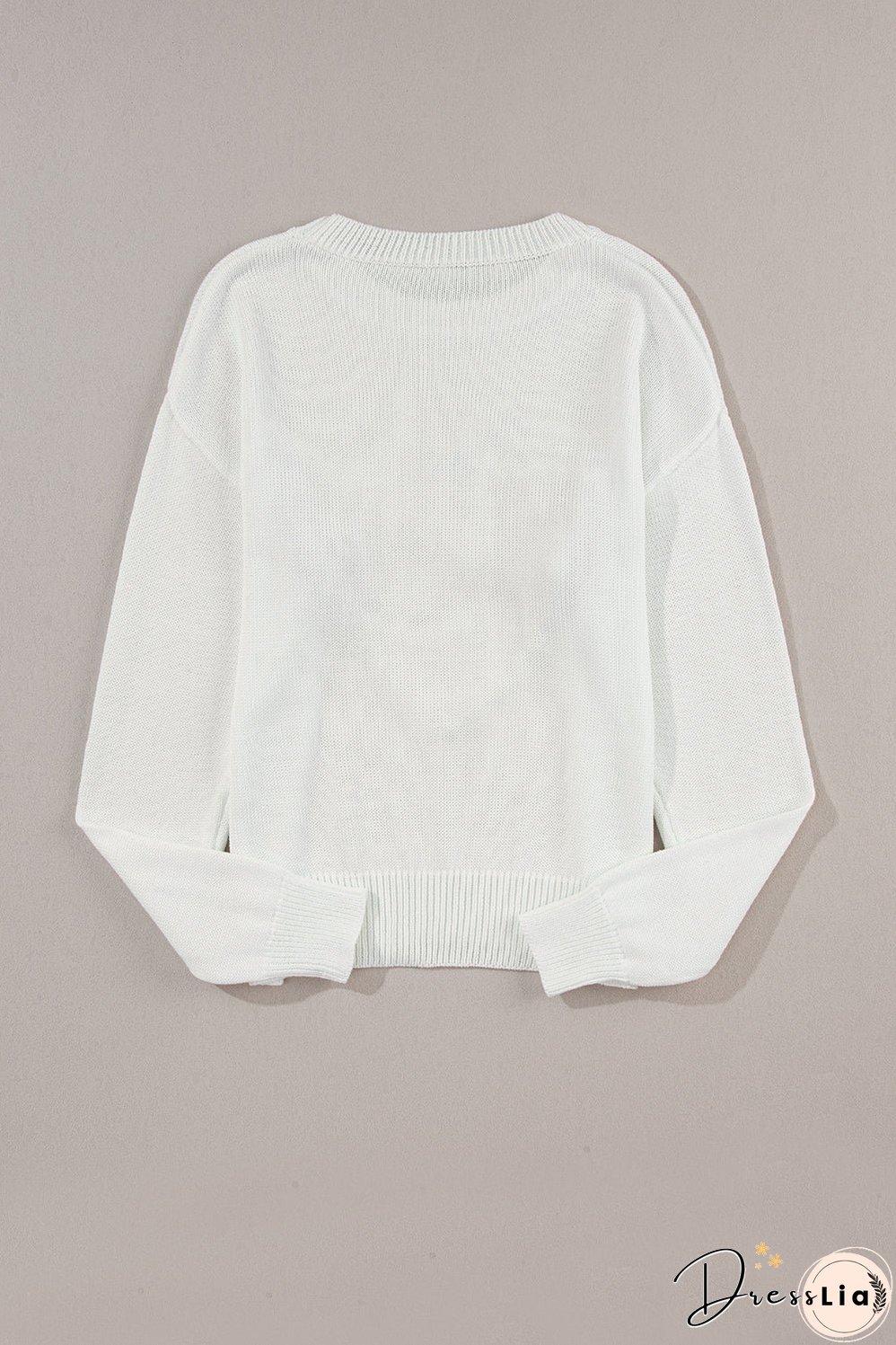 XOXO Round Neck Drop Shoulder Sweater