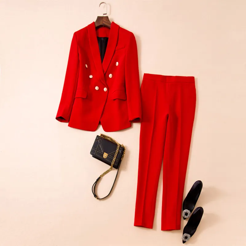 Nigikala Nigikala Professional Fashion Double-Dancing Green Fruit Collar Suit + Nine-Point Trousers Set Two Sets