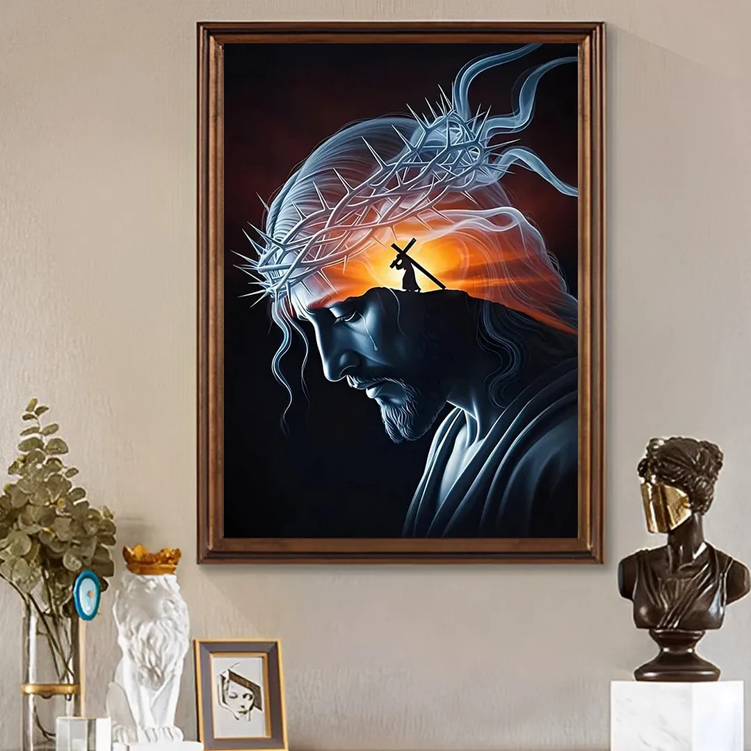Religion Jesus Full DIY 5D Round Drill Diamond Painting Kits for Adults/Beginners Gift Idea Home Decor Diamond Dots Paintings Picture Arts Craft 30x40cm