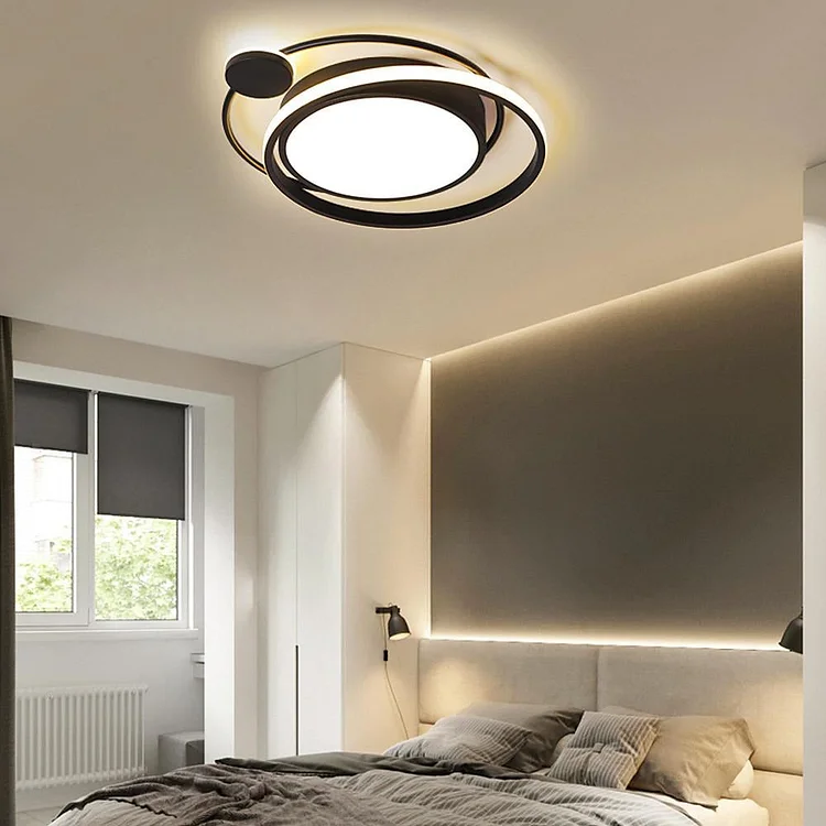 LED Offset Circles Geometric Classic Dimmable Flush Mount Ceiling Light for Bedroom - Appledas