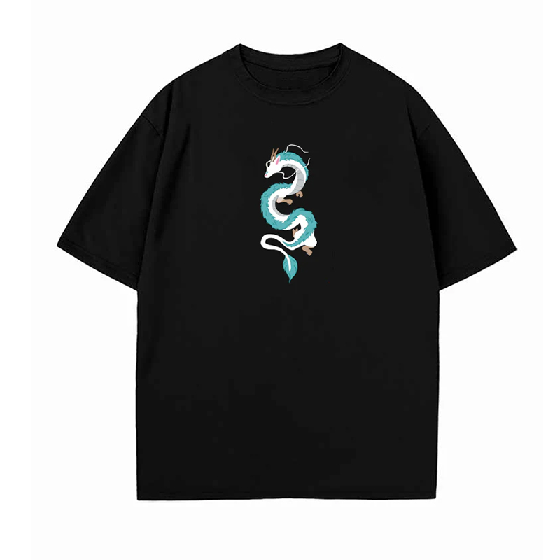 Casual Batik Washed Anime Print T-Shirt