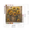 Iron Bucket Sunflower-Full Round Diamond Painting 30*30CM
