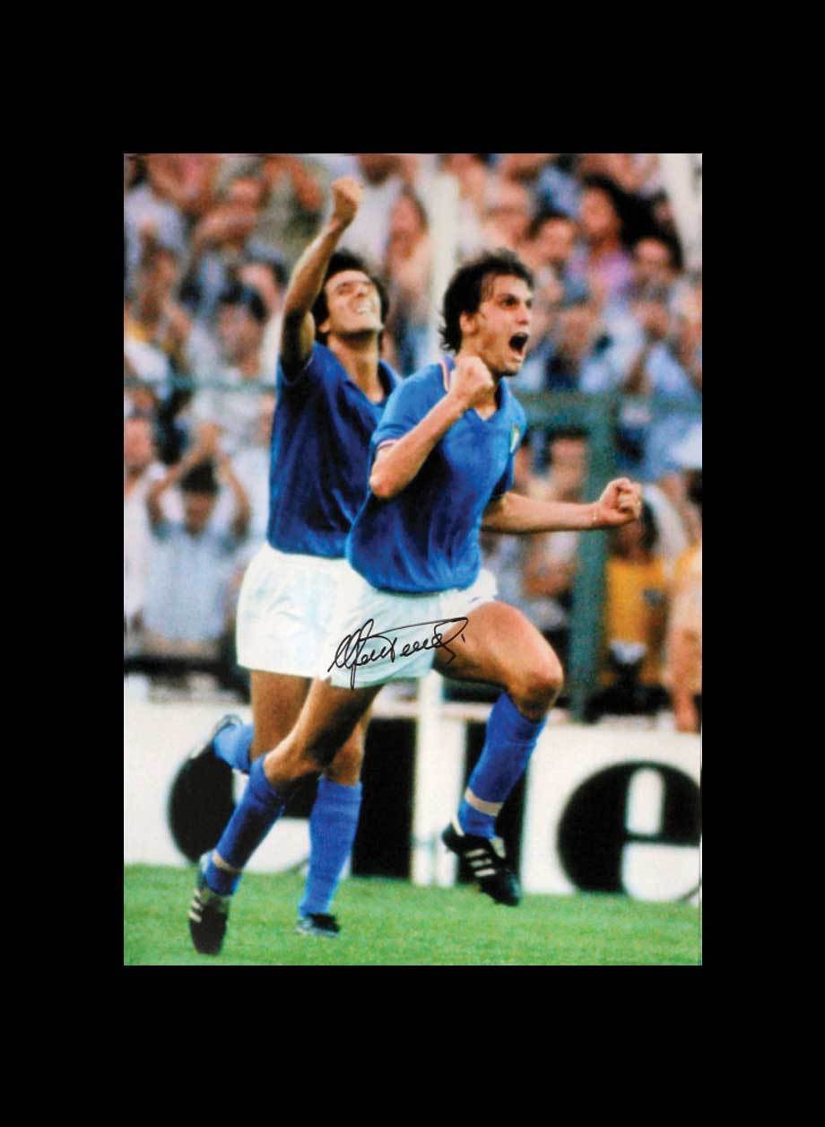 MARCO TARDELLI SIGNED ITALY 1982 FIFA WORLD CUP FINAL Photo Poster painting v GERMANY COA PROOF