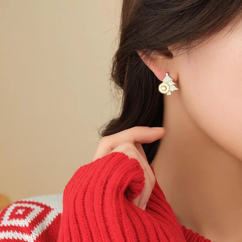 Christmas tree snowflake earrings