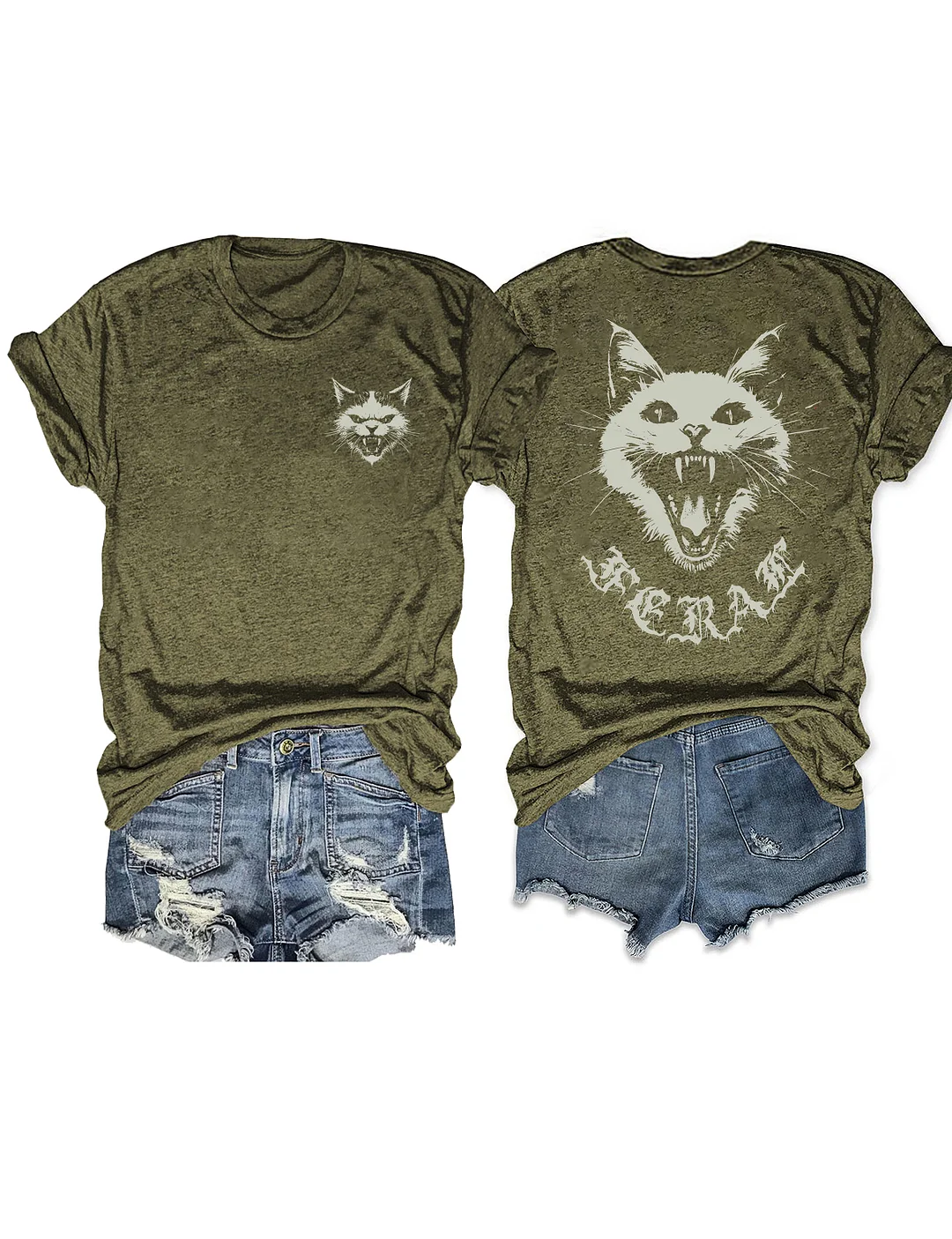 Feral Metalcore Trippy Cat T-shirt