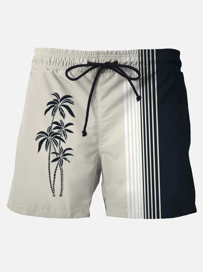 Men's Off White quick-drying striped beach shorts