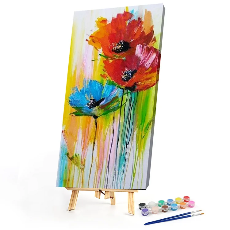 Abstract Flowers Art - Paint By Numbers - Painting By Numbers