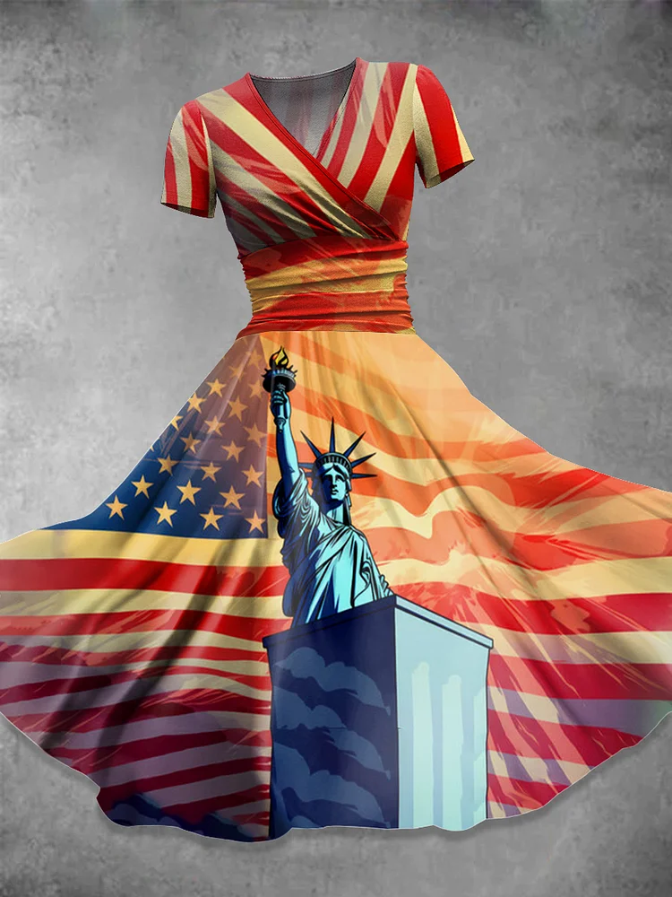 Independence Day  Art  Print Casual Dress