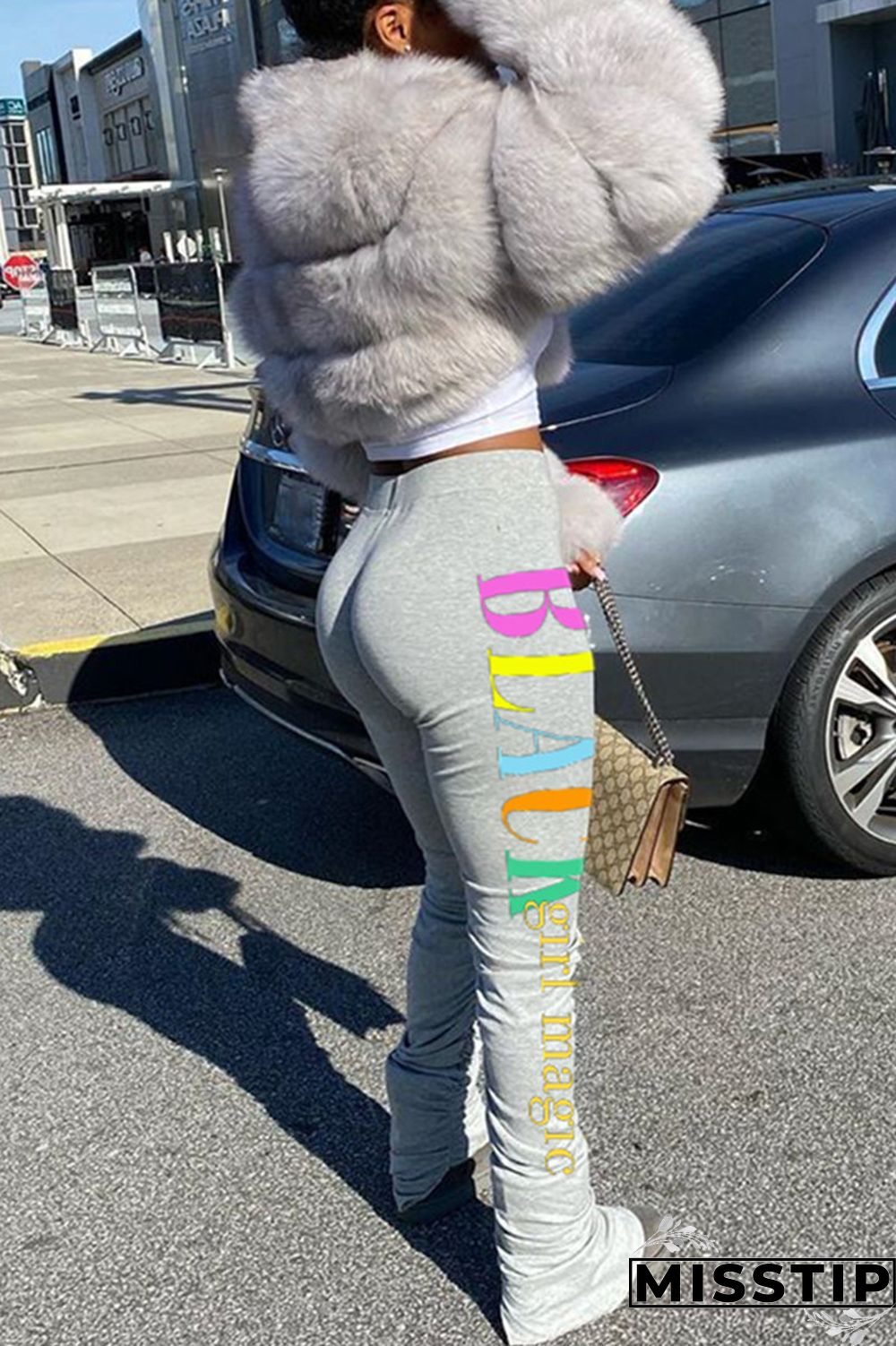 Light Green Fashion Casual Letter Printed Sports Pants