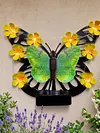 Solar-Powered Wall Lamp Painted Butterflies Decorative Light with Flower LED Waterproof Solar Ambient Landscape Light Hollow Out Wall Decoration Lights for Villa Garden Courtyard Decor