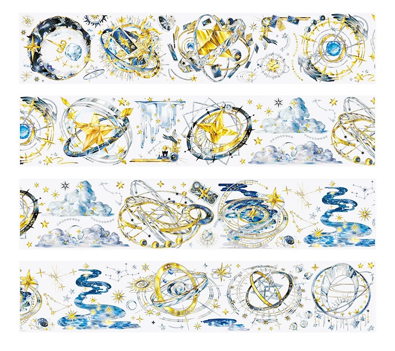 PET 테이프 - 65mm*5m 빈티지 별이 빛나는 은하수 구름