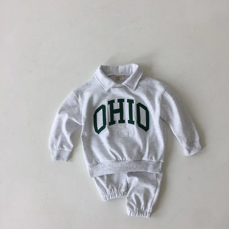 Baby Toddler Boy/Girl Letter Print Long Sleeve Tops and Jogger Pants Set