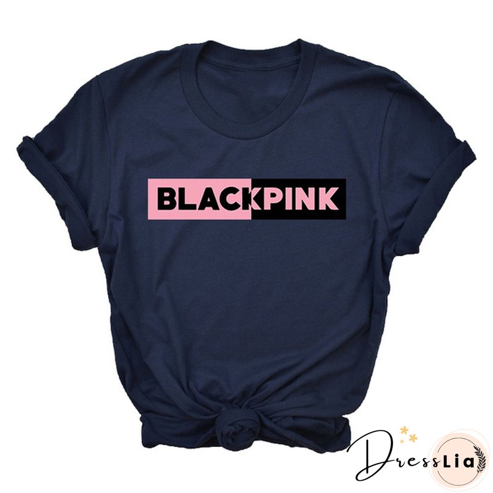 BLACKPINK New Women's Fashion Short-sleeved Slim T-shirt Casual Sweatshirt