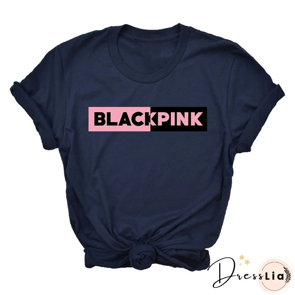 BLACKPINK New Women's Fashion Short-sleeved Slim T-shirt Casual Sweatshirt