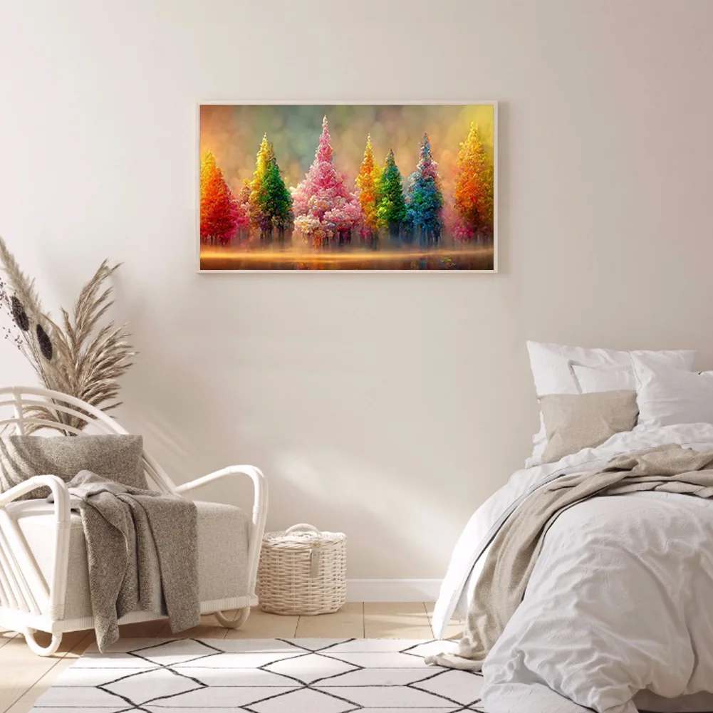 Diamond Painting - Full Round Drill - Painted Trees(80*40cm)