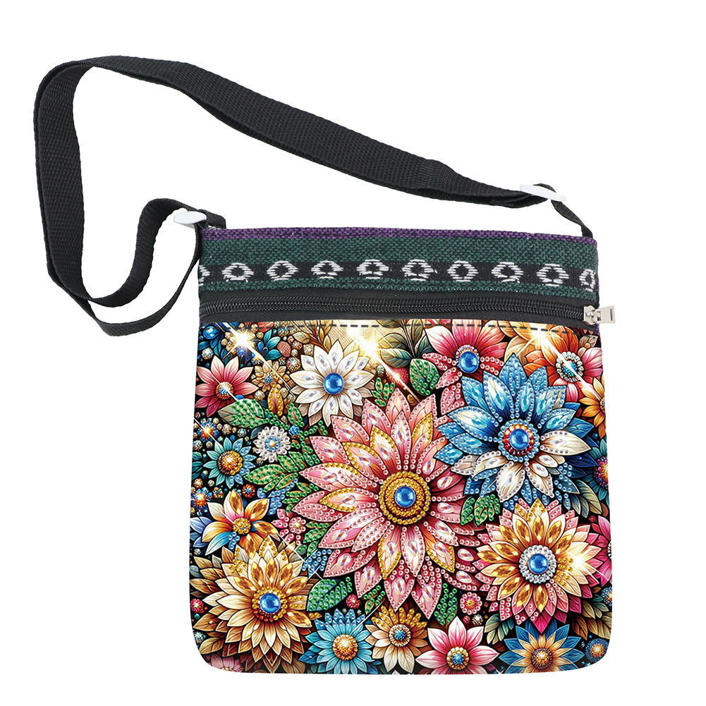 Flower 5D DIY Diamond Painting Shopper Bag 5D Diamond Handmade Crossbody Bag