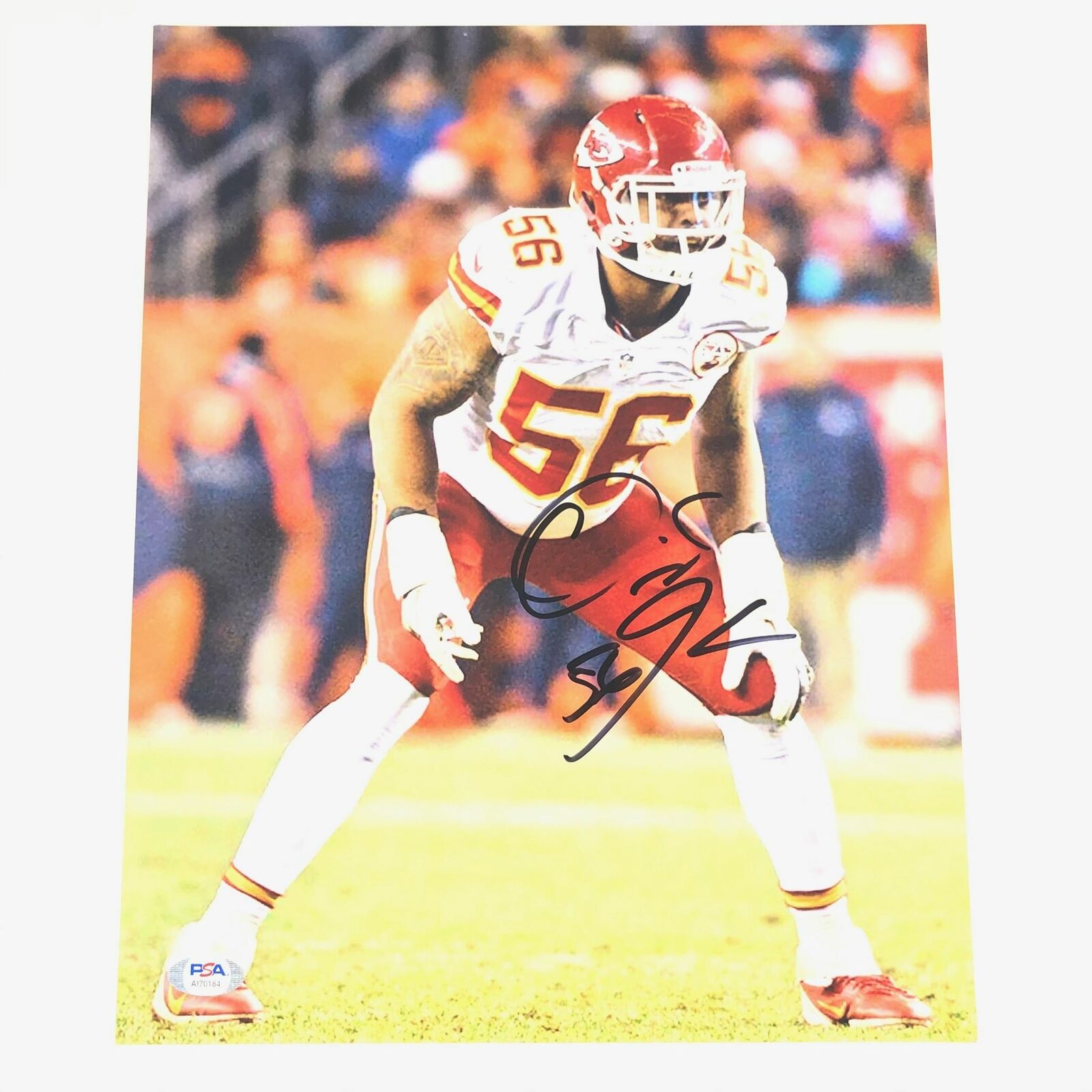 DERRICK JOHNSON signed 11x14 Photo Poster painting PSA/DNA Kansas City Chiefs Autographed