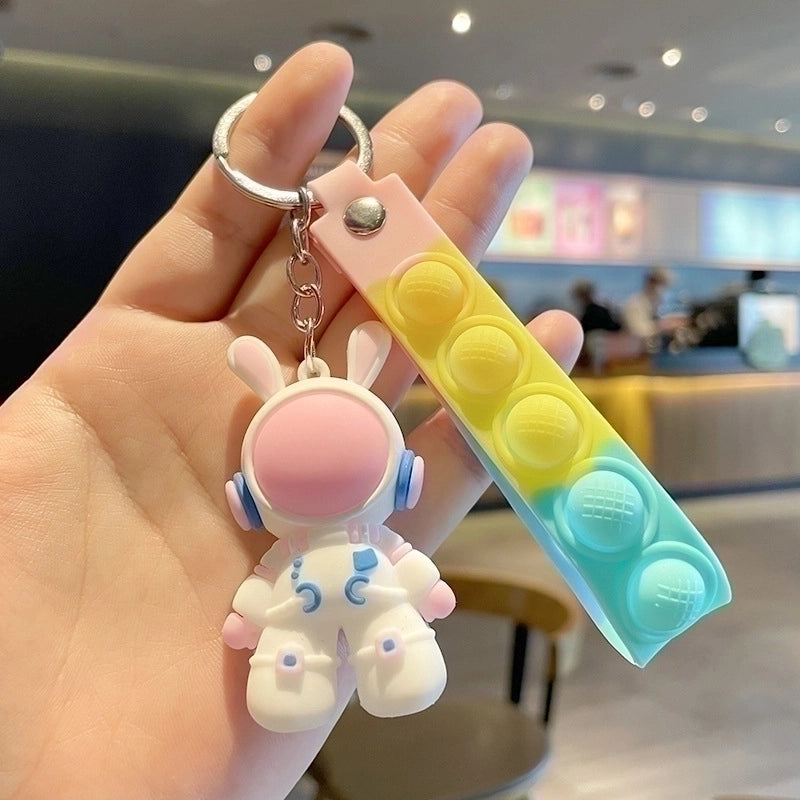 1 Piece Cartoon Style Rabbit Pvc Aluminium Alloy Patchwork Unisex Bag Pendant Keychain2