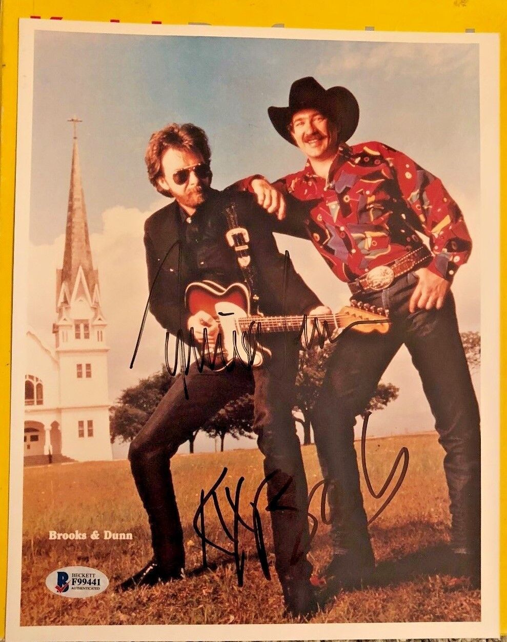 BROOKS & DUNN SIGNED 8X10 MUSIC Photo Poster painting BECKETT AUTHENTICATED