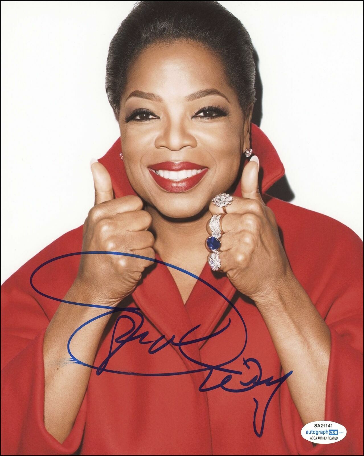 Oprah Winfrey Signed In-Person 8x10 Color Photo Poster painting w/ ACOA -- VIP, AUTHENTIC, RARE