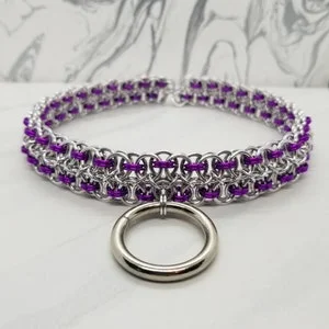 pornhint Pornhint Silver Chainmail Fetish Collar, Day Collar