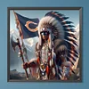 Indians nfl chicago bears-round drill diamond painting-40*40cm