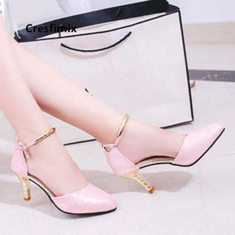 Comemore 2021 Women Classic Wedding Bride White Buckle Strap High Heel Woman Shoes Ladies Pink Comfort Stiletto Sexy Party Heels