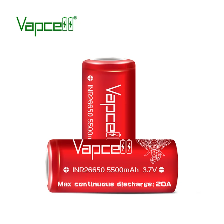 Vapcell 26650 5500mah 20A Flat Top Rechargeable Battery (pack of 2)