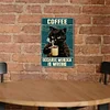 Coffee Black Cat - Vintage Metal Signs(8*12Inch)  - Cat