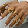 Irregular Chic Golden Stacking Rings