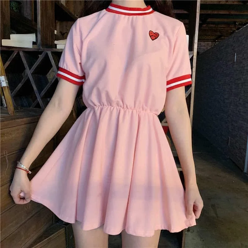 Kawaii Heart-shaped Print Dress SP14891