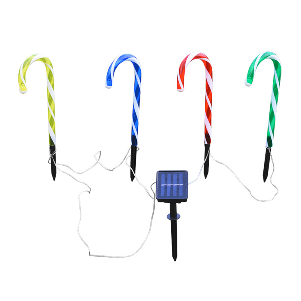 

Christmas Candy Crutch LED Lights String Solar Power Land Stake Night Light, 501 Original