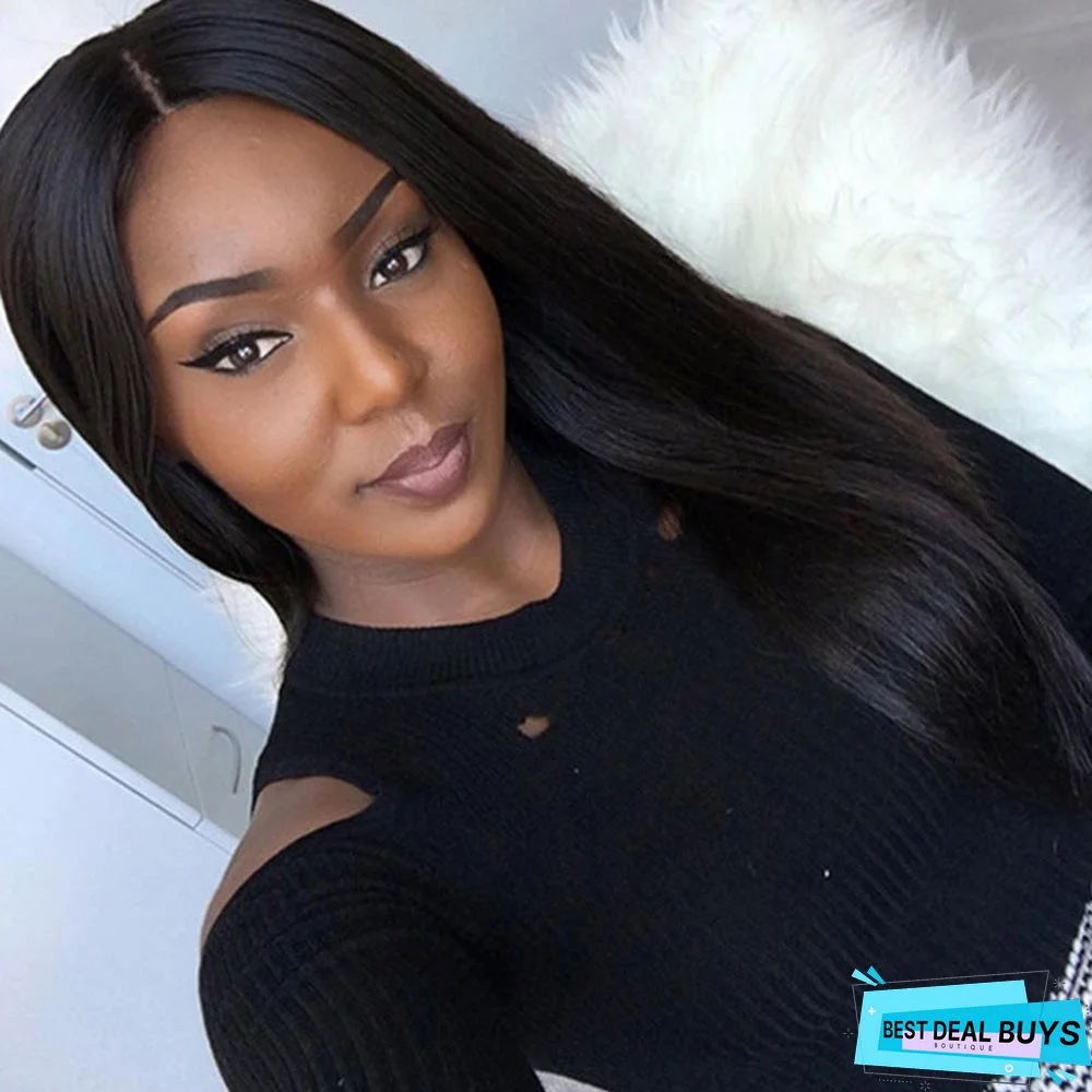 Black Long Straight Hair Fashion Chemical Fiber Headgear Female