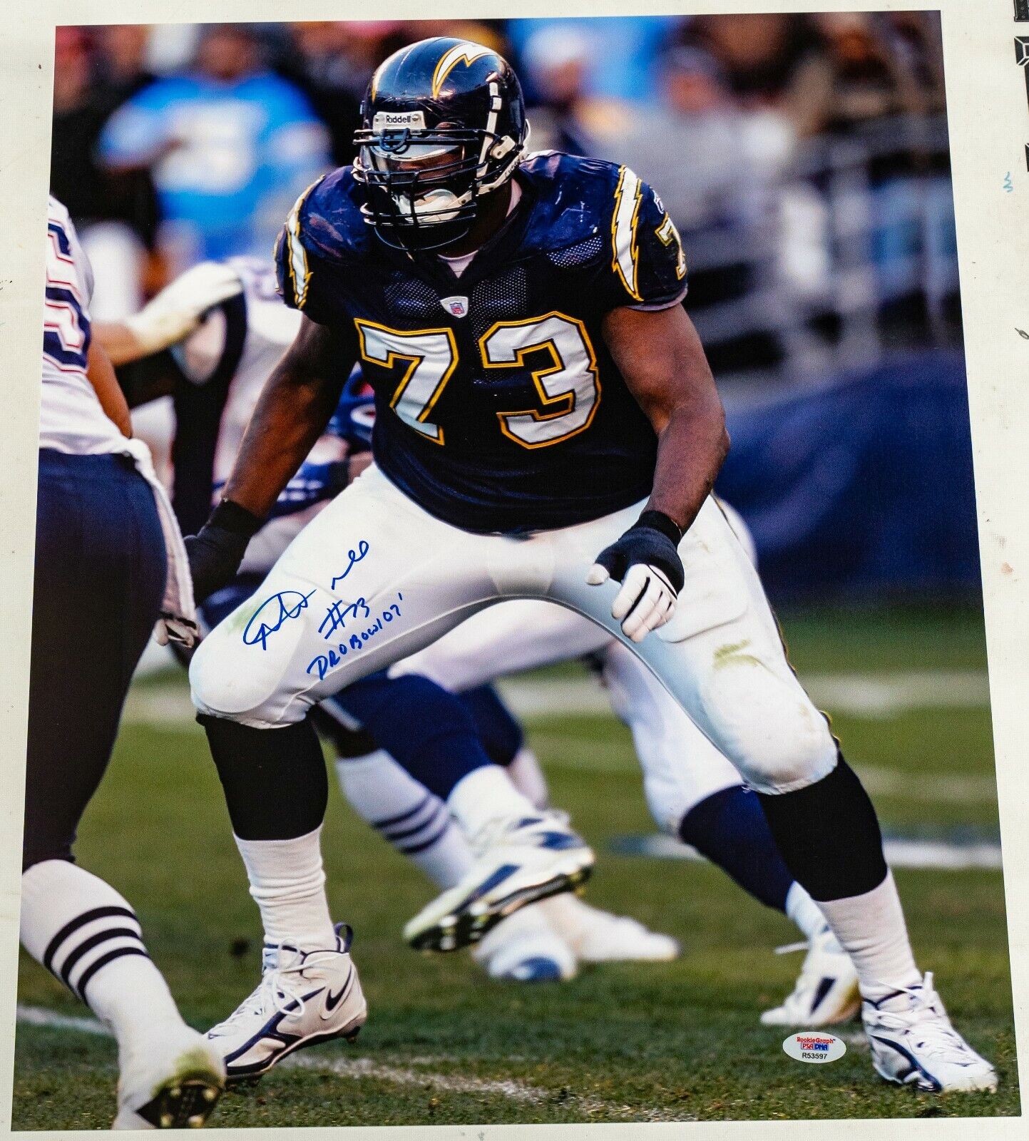 Marcus McNeill Signed Chargers Football 16x20 Photo Poster painting PSA/DNA COA Star Autograph