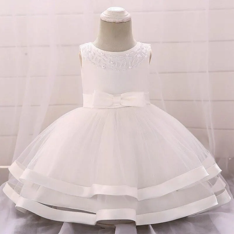 2021 Summer Pageant  Infantil 1st Birthday Dress For Baby Girl Baptism Clothes Floral Princess Dresses Toddler Party Wedding