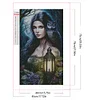 (40*70cm)Lantern Girl and Owl - Round AB Drill Diamond Painting