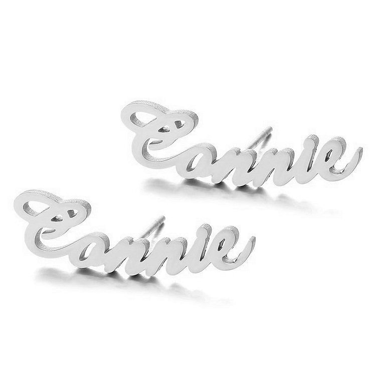 Minimalist Personalized Name Earrings