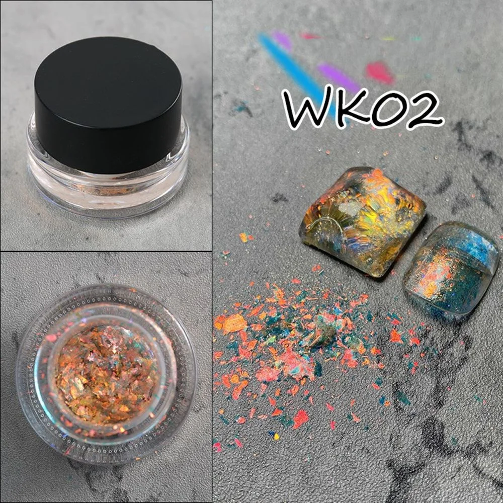 Crystal Fire Opal Star Aurora Nail Art Cloud Brocade Flakes Chrome Powder Edelweiss Glitter Powder for Eyeshadow DIY Manicure-Nail Inspo