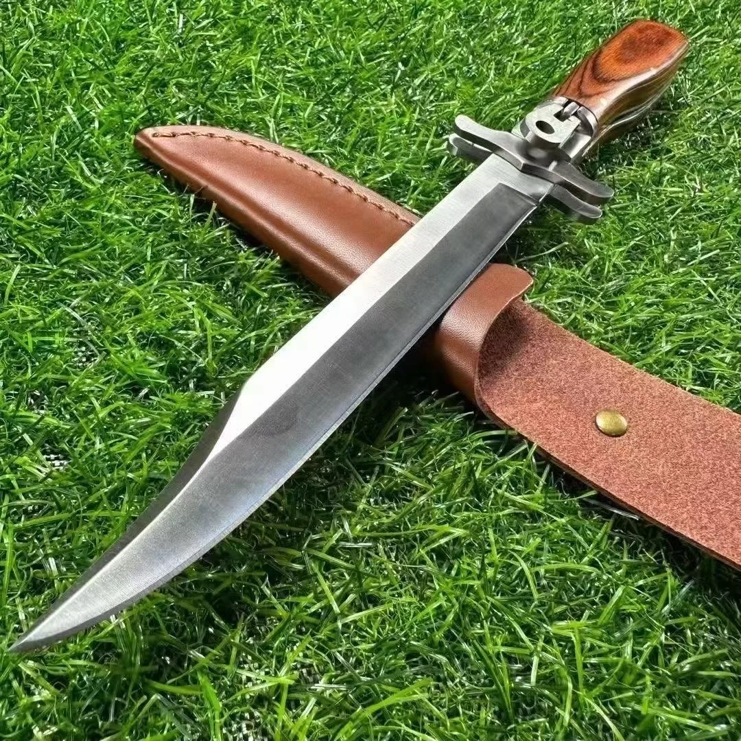 Longquan integrated keel hand-forged embroidered spring knife, ox tail knife, one-piece folding knife