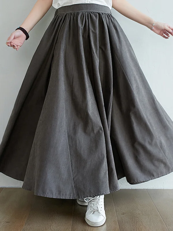 Women Solid Color Loose Skirt - yankia