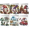 6Pcs DIY Christmas Goblin Diamond Painting Greeting Cards