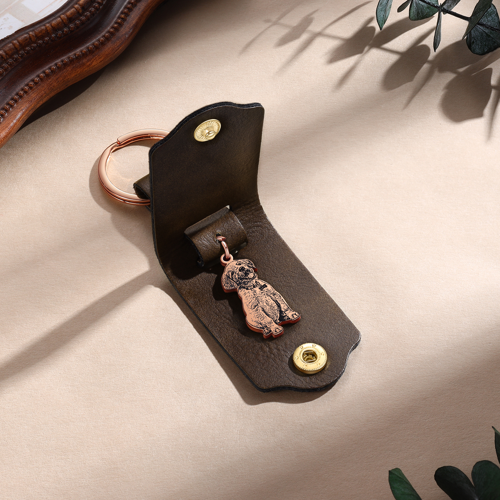 Personalised Photo & Name Pet Keychain Custom Leather Dog Cat Keychain Gifts for Him/Her-Jessemade AU