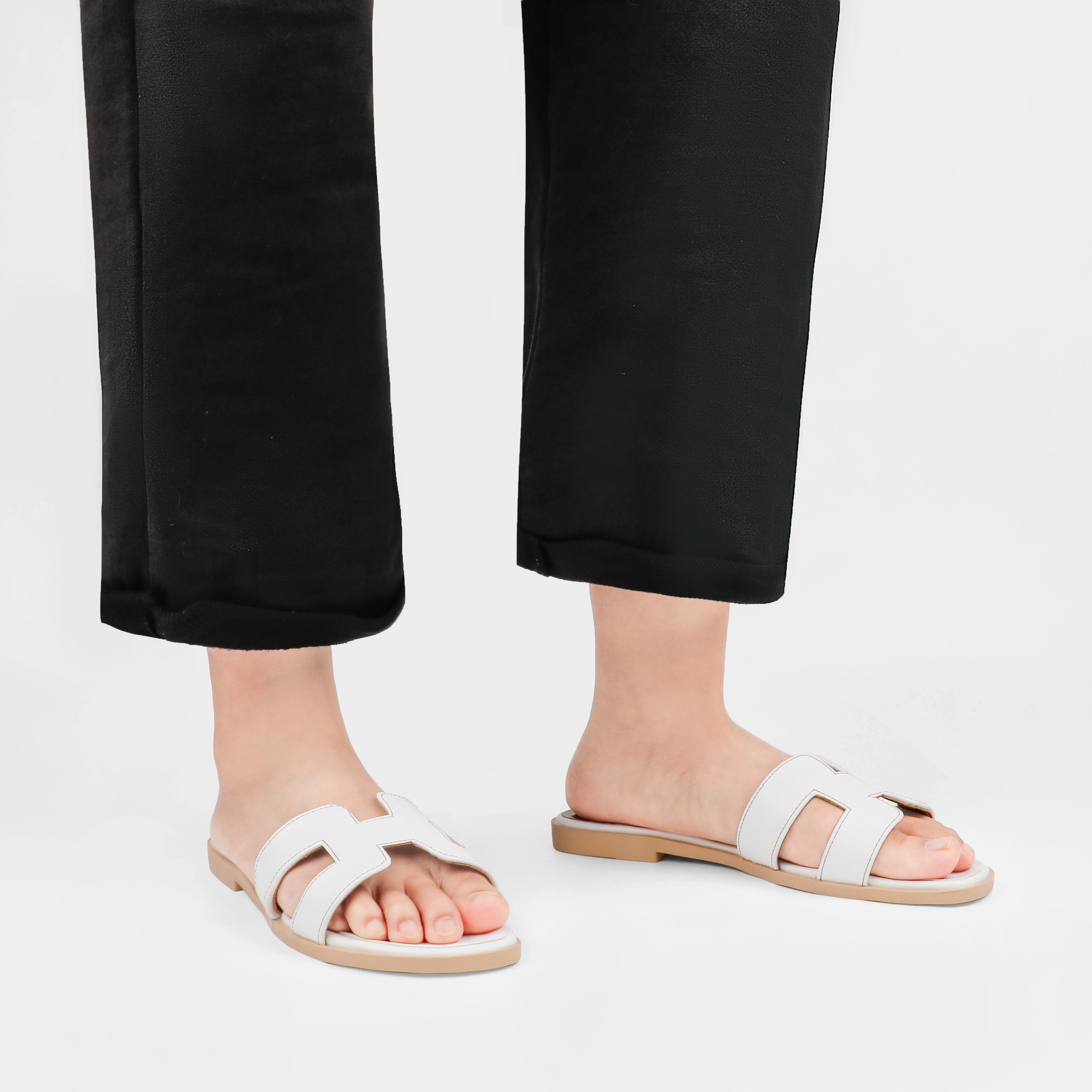 H-shape Leather Slipper-vocosishoes
