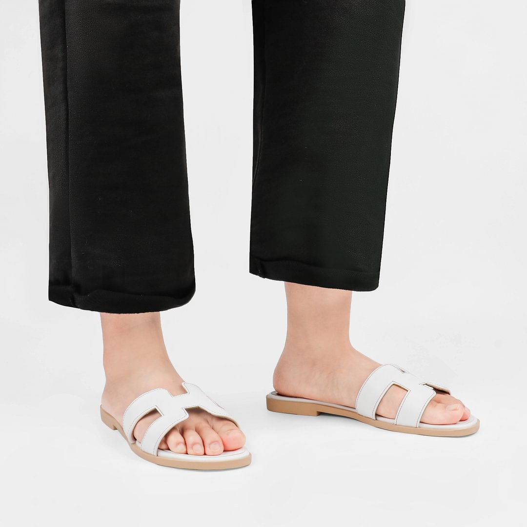 H-shape Leather Slipper-vocosishoes