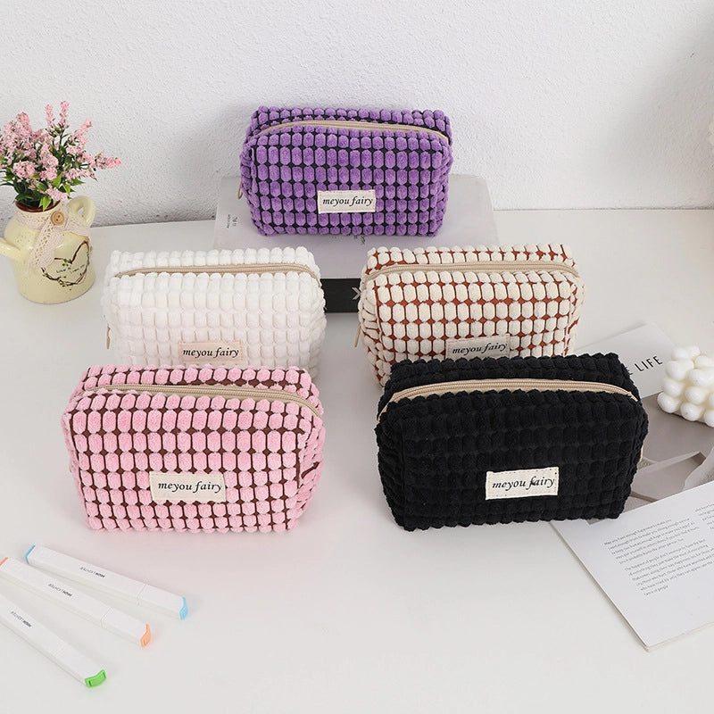 1 Piece Solid Color Class Learning Polyester Minimalist Pencil Case