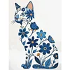 (Multi-Style) Blue And White Porcelain Cat-11CT Stamped Cross Stitch 40*53cm/15.75*20.87in