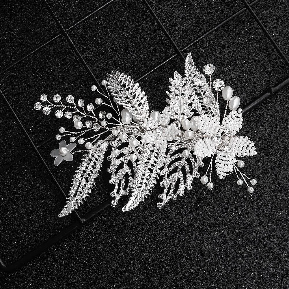 Floral leaves bead elegant wedding headpiece