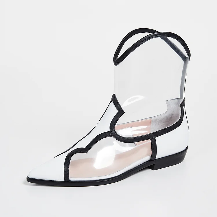 Clear on sale flat boots