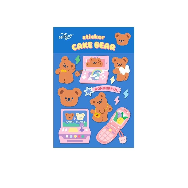 W&G Milkjoy Cake Bear Removable Stickers Korea Diy Seamless Mobile Phone Ipad Stickers Handbook Stickers 1029