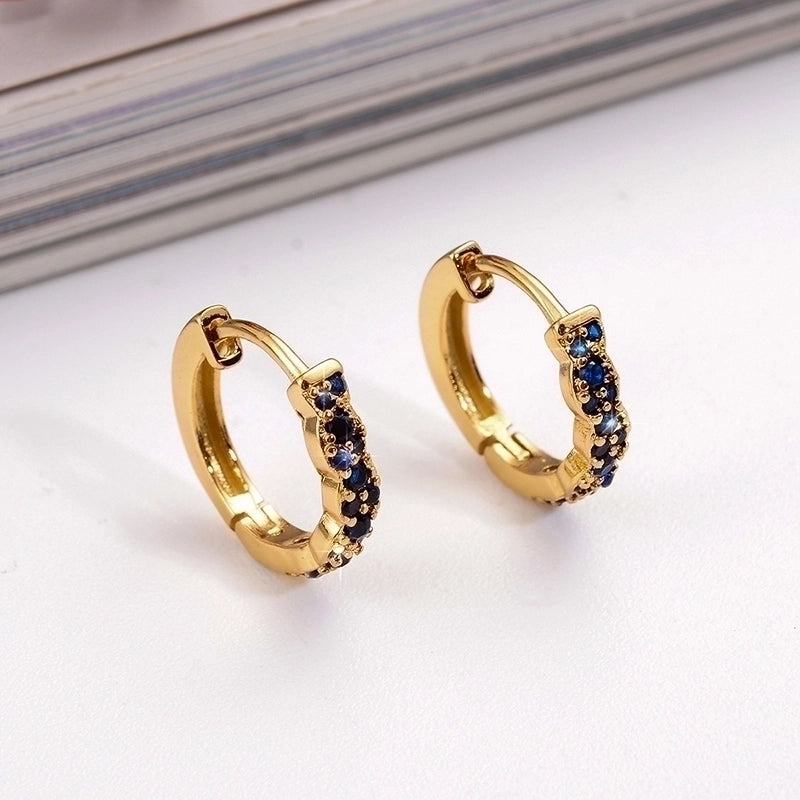 1 Pair Ig Style Minimalist Round Plating Inlay Copper Zircon 18k Gold Plated Earrings